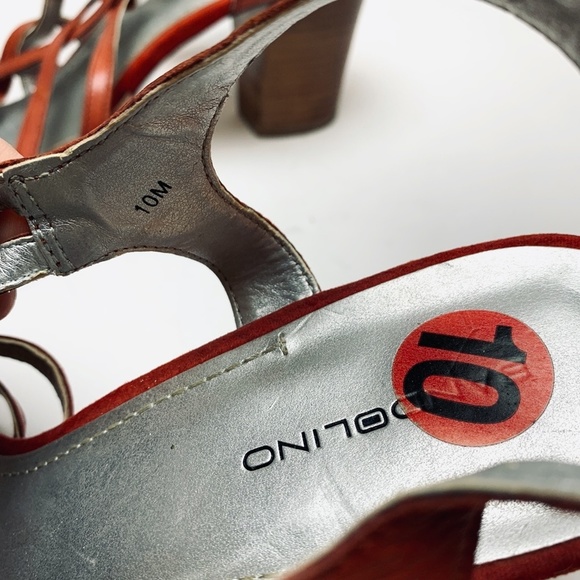 BANDOLINO KITCHIE Stacked Leather Heels Sandals 10 - Picture 9 of 11